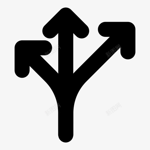 三个方向可选箭头图标svg_新图网 https://ixintu.com 三个方向 可选 移动 箭头 选择 道路