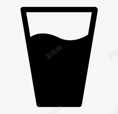 玻璃杯饮料半满图标图标