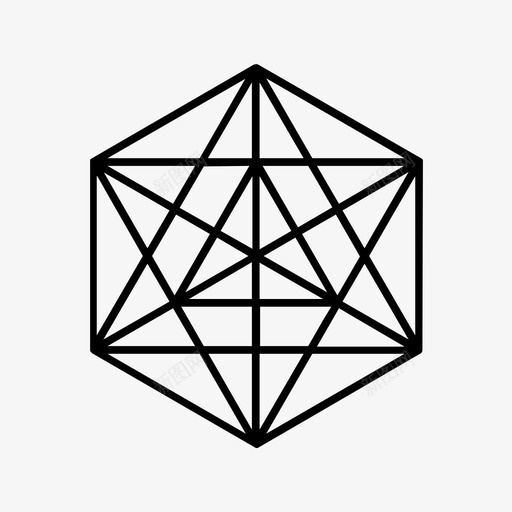 六边形高级复杂图标svg_新图网 https://ixintu.com 三角形 六边形 几何形状 复杂 星形 高级