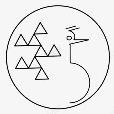 孔雀鸟自然图标图标