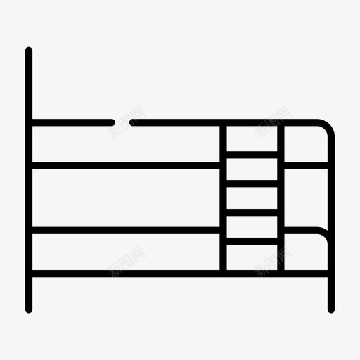 双层床甲板叠层图标svg_新图网 https://ixintu.com 二层 双层床 叠层 宿舍缝隙薄 甲板