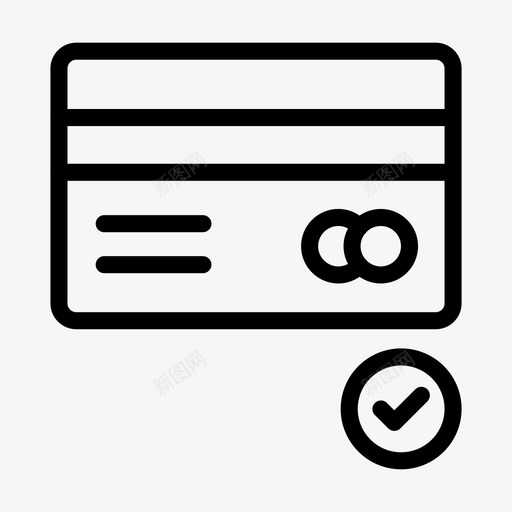 支票信用卡购物图标svg_新图网 https://ixintu.com 信用卡 勾选 支票 购物 购物和电子商务线路图标第二卷