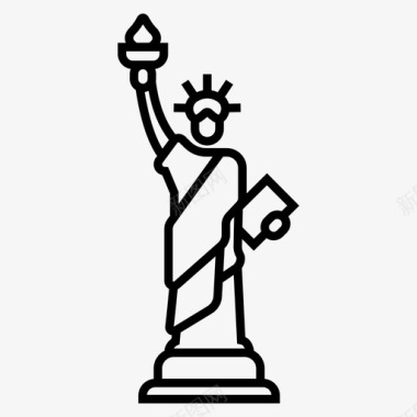 自由女神像地标纪念碑图标图标
