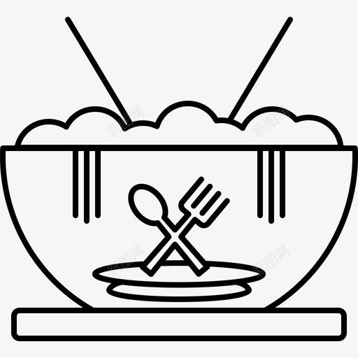 食物碗筷子图标svg_新图网 https://ixintu.com 可食用 碗 筷子 食物 餐食