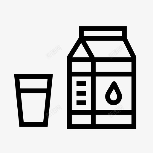饮料早餐健康食品图标svg_新图网 https://ixintu.com 健康食品 早餐 果汁 牛奶 饮料