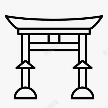 神道教拱门亚洲图标图标