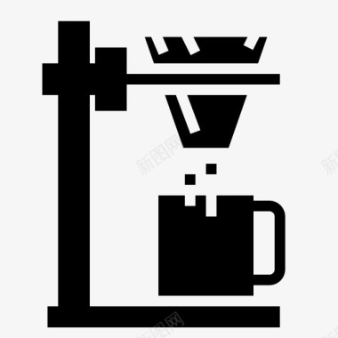 煮咖啡滴水过滤器图标图标