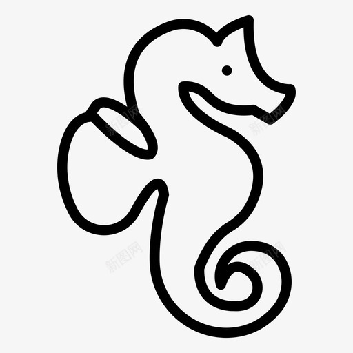 动物海马体海洋图标svg_新图网 https://ixintu.com 动物 夏季和旅游线路图标 海洋 海马 海马体