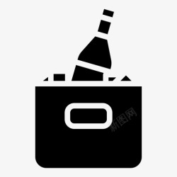 酒吧冰桶冰桶啤酒瓶子图标高清图片