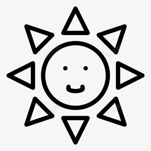 太阳气候光照图标svg_新图网 https://ixintu.com 光照 夏天和旅游线路图标 天气 太阳 气候 阳光