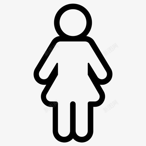 人身体女人图标svg_新图网 https://ixintu.com 人 女人 身体