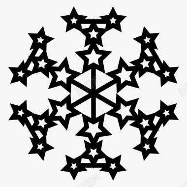 雪晶图案雪花图标图标