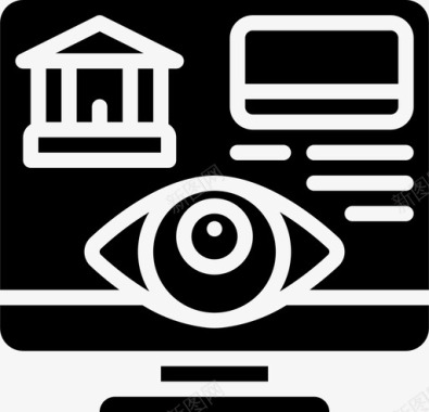 银行账户间谍安全监视图标图标