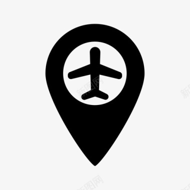 机场位置地图飞机图标图标