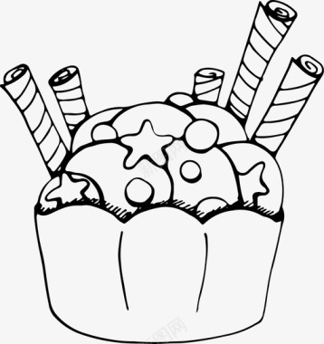 纸杯蛋糕面包房烹饪图标图标