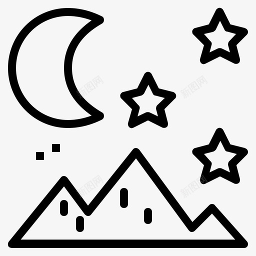 明亮的天空月亮夜空图标svg_新图网 https://ixintu.com 夜空 天气 明亮的天空 星星 月亮