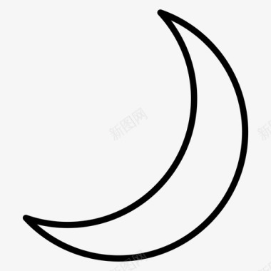新月月亮夜图标图标