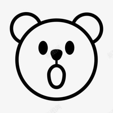 惊讶熊表情符号图标图标