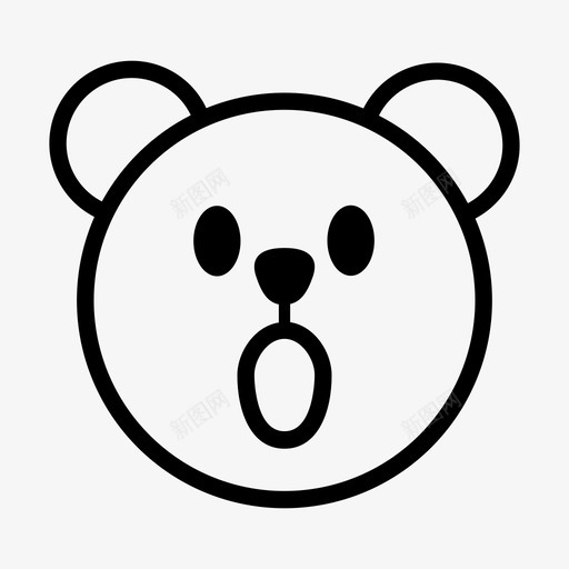 惊讶熊表情符号图标svg_新图网 https://ixintu.com 惊讶 熊 表情符号