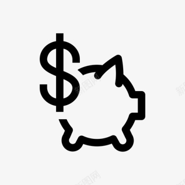 小猪美元钱图标图标