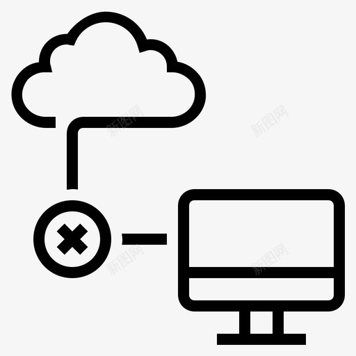 断开网络连接图标svg_新图网 https://ixintu.com 断开 网络连接