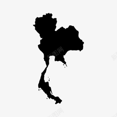 泰国地图亚洲海滩图标图标