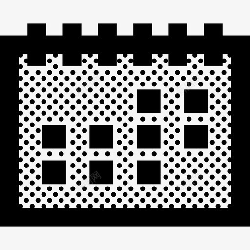 日历网格月图标svg_新图网 https://ixintu.com 年 日历 月 粗轮廓点 网格