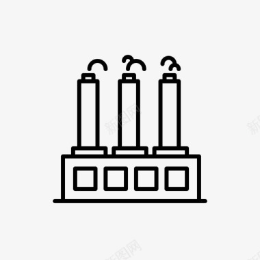 制造业工厂污染图标图标