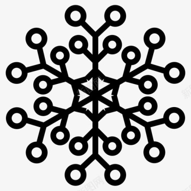 雪晶图案冬天图标图标