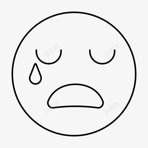 表情哭泣脸图标svg_新图网 https://ixintu.com 哭泣 感觉 眼泪 脸 表情