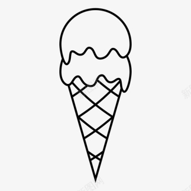 冰激凌甜筒甜甜图标图标