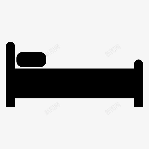 床卧室舒适图标svg_新图网 https://ixintu.com 卧室 床 放松 枕头 睡觉 舒适