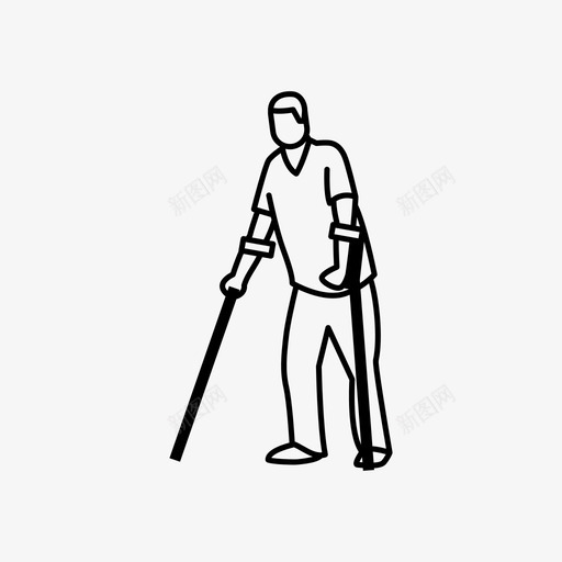 拐杖脑瘫残疾图标svg_新图网 https://ixintu.com 人 健康 医疗保健同型 拐杖 残疾 残疾人 脑瘫