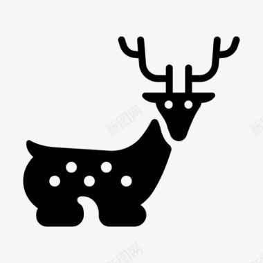 日本鹿动物日本游记图标图标