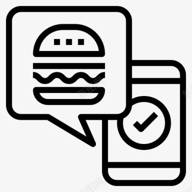 预购食品应用程序餐厅图标图标