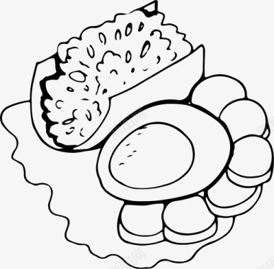 大米和鸡蛋日本食品午餐图标图标