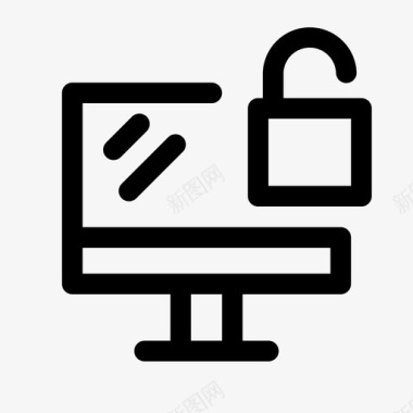 计算机解锁锁定密码保护图标图标