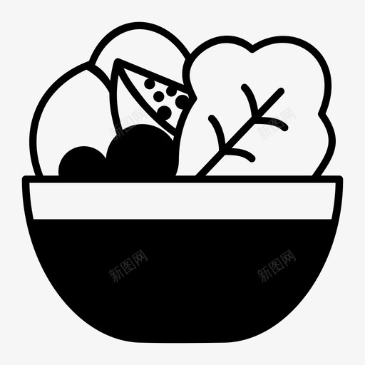 沙拉减肥食品食品图标svg_新图网 https://ixintu.com 减肥食品 有机食品 沙拉 素食 蔬菜 食品