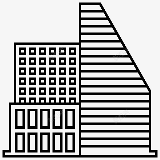 未来城市建设企业现代图标svg_新图网 https://ixintu.com 企业 商业智能 未来城市建设 现代