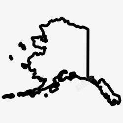 各州阿拉斯加阿拉斯加地图阿拉斯加州图标高清图片