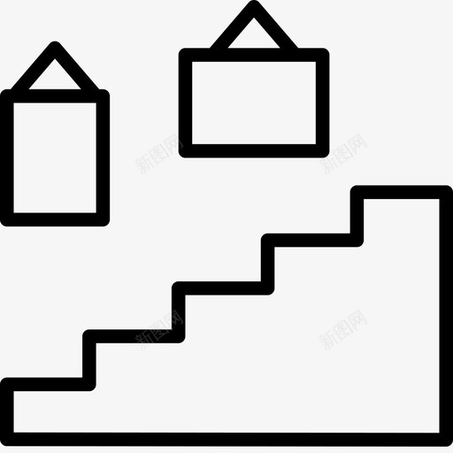 楼梯框架内部图标svg_新图网 https://ixintu.com 内部 台阶 图片 家具薄 框架 楼梯