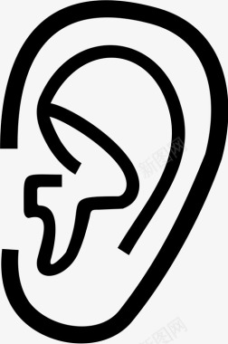 耳朵耳垂听图标图标