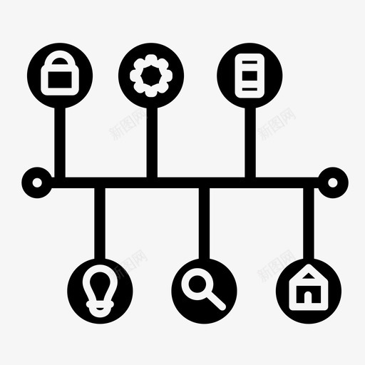 时间线计划过程图标svg_新图网 https://ixintu.com 日程表 时间线 程序 网页设计实体图标 计划 过程