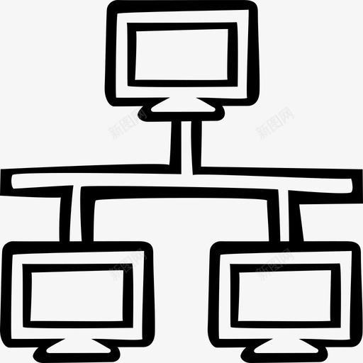 计算机网络连接局域网图标svg_新图网 https://ixintu.com 个人电脑 局域网 网络手绘 计算机网络 连接