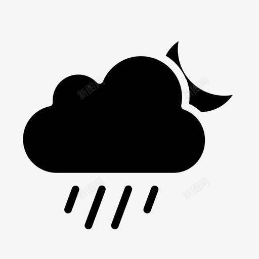 倾盆大雨气候摄氏度图标svg_新图网 https://ixintu.com 倾盆大雨 大雨 天气 摄氏度 月亮 气候