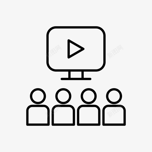 视频教程学习团队图标svg_新图网 https://ixintu.com 团队 团队合作 学习 视频教程