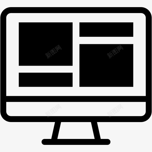 布局列计算机图标svg_新图网 https://ixintu.com 列 布局 桌面 界面 监视器 计算机 计算机混合