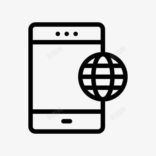 移动浏览器设备图标svg_新图网 https://ixintu.com 互联网 在线营销线图标第1卷 技术 浏览器 移动 设备