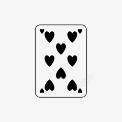 扑克牌二八颗红桃纸牌玩牌图标高清图片