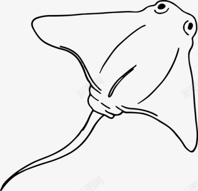 黄貂鱼鱼海洋动物图标图标